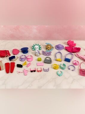 Vintage 90s Barbie Fashion Accessories‎ Set Lot Fancy Masks, Disney, Purses